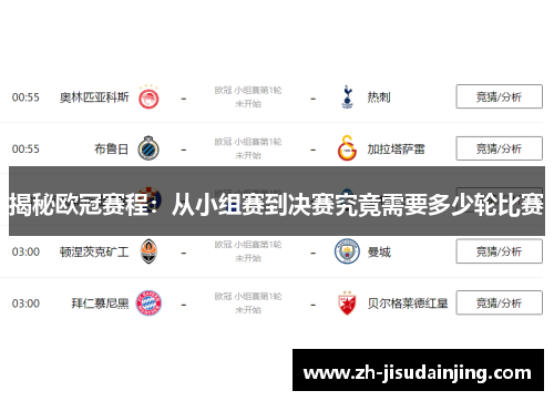 揭秘欧冠赛程：从小组赛到决赛究竟需要多少轮比赛